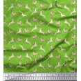 thumbnail image 1 of Soimoi Modal Satin Fabric Leaves & Reindeer Animal Fabric Prints By Yard 42 Inch Wide, 1 of 3