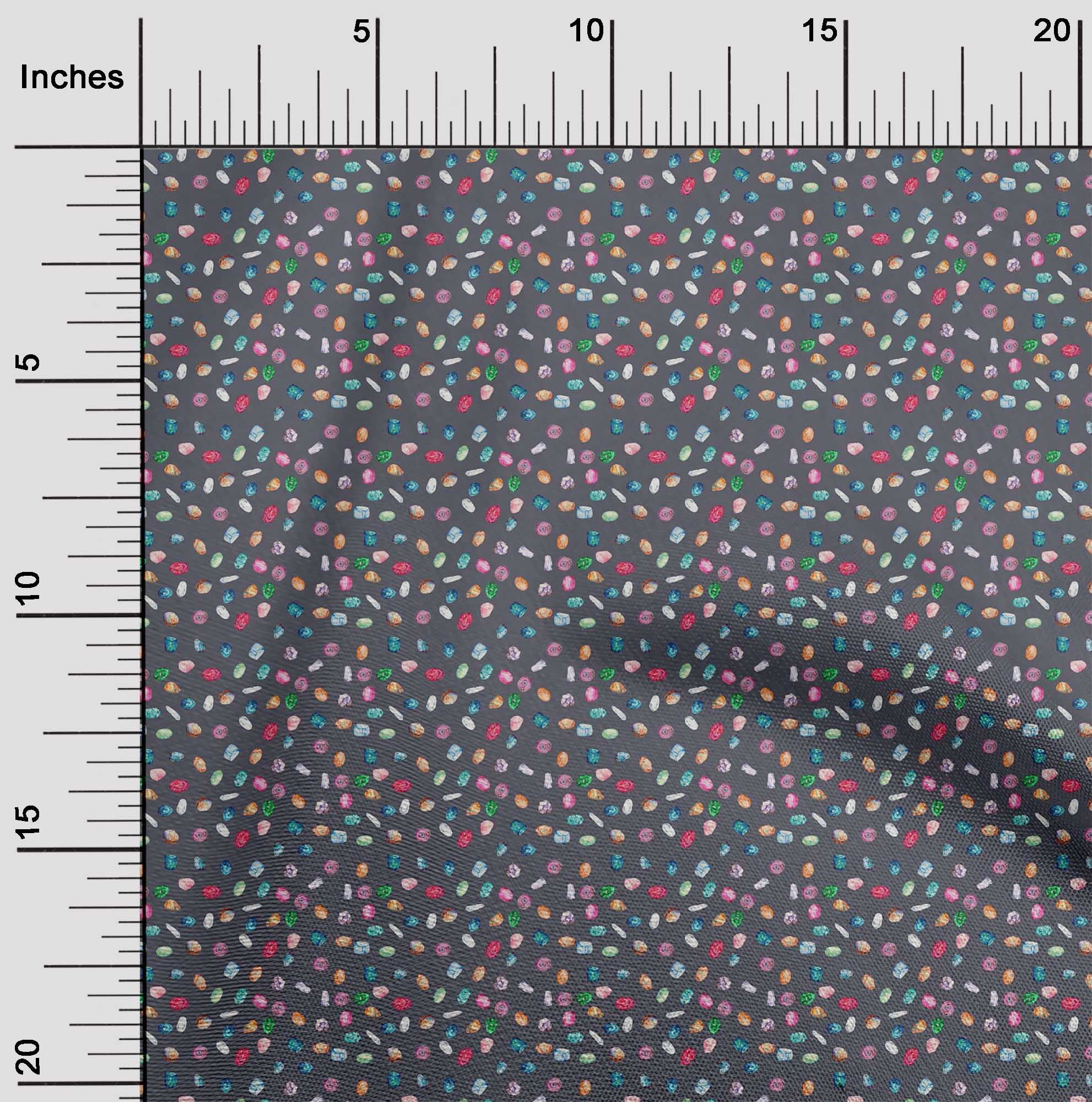 oneOone Viscose Chiffon Fabric Crystal & Gemstone Ocean Print Sewing Fabric BTY 42 Inch Wide