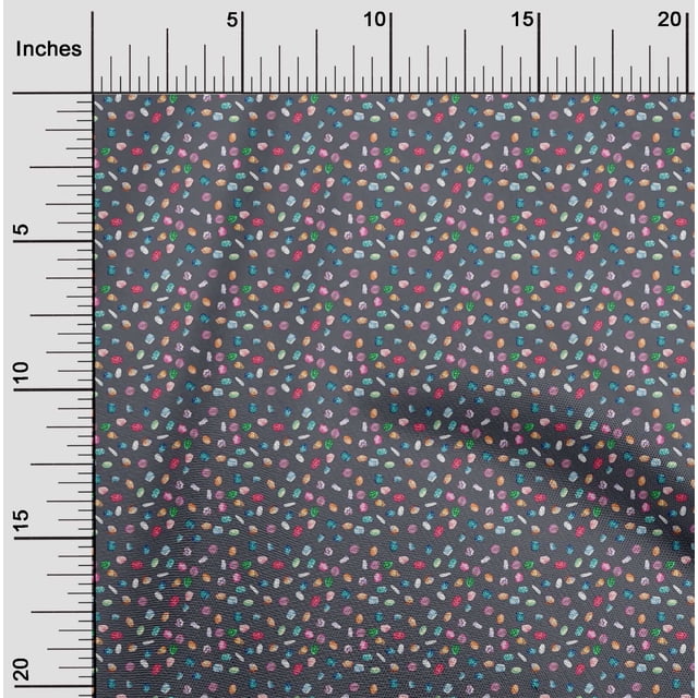 oneOone Polyester Lycra Fabric Crystal & Gemstone Ocean Printed Craft Fabric BTY 56 Inch Wide