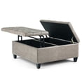 thumbnail image 3 of Elliot Coffee Table Storage Ottoman in Distressed Grey Taupe Faux Air Leather, 3 of 8