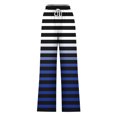 thumbnail image 4 of Pants for Women, Womens Fashionable Striped Printed Drawstring Wide Leg Pants, 4 of 4