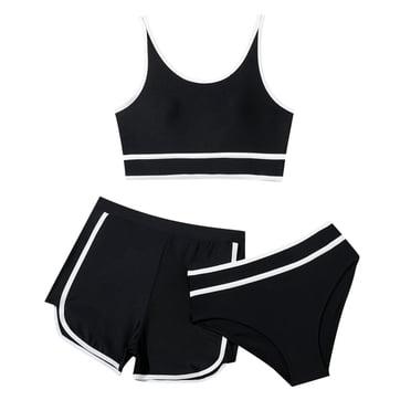 2025 Girls Swimwear Bikini Swimsuits with Swimsuits Racing Shorts Kid 3 Piece Skirt Suit Bikini Sets Sport Bathing Swimsuit Suits Swimsuit Bottoms for Girls Size 14 Girls Swimsuit Swim Suit Straps