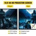 thumbnail image 3 of VEVOR Écran de Projecteur Trépied avec Support 80 Pouces 16:9 Support d'Écran de Projection 4K HD Sans Plis Hauteur Réglable Écran Portable pour Projecteur Intérieur et Extérieur pour Film, Cinéma Maison, Jeux, Bureau, 3 of 9