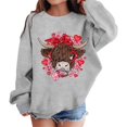 thumbnail image 1 of PMVFHDE Chandail Personnalisé Filles Mode Décontractée Col Rond Sans Capuche Manches Longues Imprimé Saint-Valentin Gris, 8-9 Ans, 1 of 4