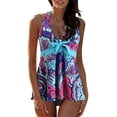 thumbnail image 1 of High Waist Swimsuit Swimming Suit Tank Tops And Shorts With Bottom Ruffle Lace Up Plus Size, 1 of 8