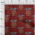 thumbnail image 1 of oneOone Cotton Silk Fabric Bird & Tree Block Print Fabric By The Yard 42 Inch Wide, 1 of 4