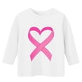 thumbnail image 3 of YUNAFFT T-Shirts à Col Rond pour Enfants Sensibilisation au Cancer du Sein Imprimé Manches 3/4 et Longues, 3 of 4