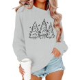 thumbnail image 4 of Chandails en Molleton Arbre de Noël pour Femmes 2025 Manches Longues Col Rond Graphique Arbre de Pin Chandail de Vacances Xmas, 4 of 7