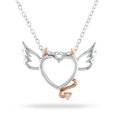 thumbnail image 1 of Miabella Diamond Accent Devil-Heart Pendant in Two tone Sterling Silver; 18", 1 of 2