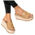 thumbnail image 1 of Oyedens Womens Wedge Platform Espadrilles Sandals Dress Open Toe Chunky Heels Footbed Slippers, 1 of 5
