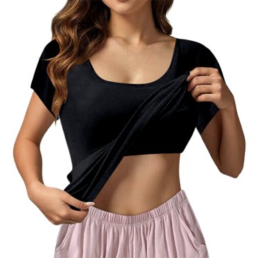 Basic Tank Tops for Women Built in Bra Cotton Camisole Top Adjustable Spaghetti Strap Undershirt Tank Black S