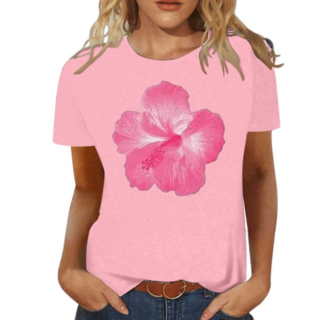 LUOGENLI T-shirts pour Femme pour Femmes Mode Décontractée Chemises Imprimées Col Rond Manches Courtes T-Shirt Hauts Tunique Blouse 4TG T-shirts pour Femmes T-shirts Graphiques Fête de la Saint-Patrick L