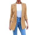 thumbnail image 1 of IROINID T-Shirts à Manches Longues pour Dames Veste à Col Rabattu Manteau Extérieur, Kaki, 1 of 8