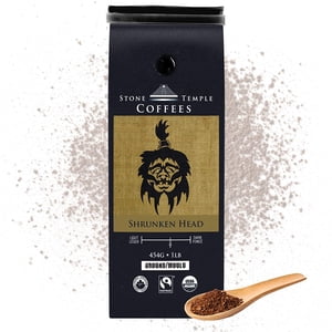 Stone Temple Coffees - Tête échue, au sol, moyennement roast, certifiée USDA & COR Commerce biologique et équitable, 100% Arabica Grade A, 1lb/454g sac