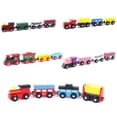 thumbnail image 1 of Lubelski 4Pcs Magnetic Wooden Miniature Train Carriage Model Developmental Kids Toy Gift, 1 of 7