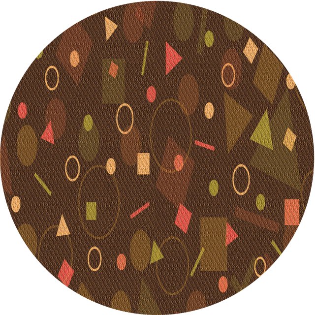Ahgly Company Tapis Rond Lavable en Machine Intérieur Transitionnel Acajou Brun, 4 Pieds Rond