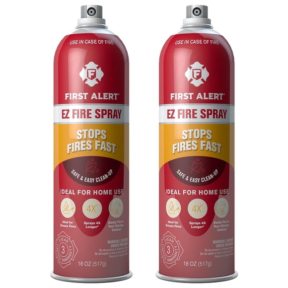 First Alert Vaporisateur EZ Fire, Vaporisateur Aérosol d'Extinction, Lot de 2, AF400-2, Rouge