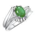 thumbnail image 3 of RYLOS Rings for Women Sterling Silver Swirl Z Ring 7X5MM Oval Gemstone &  Diamond Rings May Emerald Jewelry Size 8, 3 of 7