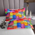 thumbnail image 4 of YST Rainbow Fitted Sheet,Colorful Geometry Bed Sheets,Tie Dye Plaid Pattern Sheet Set,Modern Abstract Art Style Bed Sheet Set Fitted Sheet + Flat Sheet + 1 Pillow Case,Twin Size 3Pcs, 4 of 5