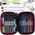 thumbnail image 1 of Coofit 100 Pcs Crochets au Crochet Tailles Assorties Bricolage Artisanat Outils de Crochet Kit de Crochet, 1 of 6