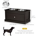 thumbnail image 3 of PawHut Bols Surélevés pour Grands Chiens avec Tiroir de Rangement, Café, 3 of 10