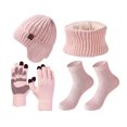 thumbnail image 1 of tamizeot Windproof Velvet Warm Knitted Hat Set Reliable Companion In Cold Available In Multiple Colors pink, 1 of 6