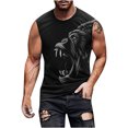 thumbnail image 2 of EGNMCR Débardeurs Homme Nouvelle Mode Décontractée Débardeur Sans Manches pour Homme Col Rond Imprimé Hawaïen Sport Col Rond, 2 of 5