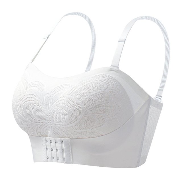 Timegard Wireless Bras for Women Plus Size Front Buckle Lace Adjustable Strap High Support Everyday Bras