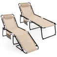 thumbnail image 3 of Costway Lot de 2 Chaises Longues Pliantes de Patio, Transats Portatifs avec Dossier Réglable, 3 of 8