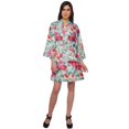thumbnail image 2 of Moomaya Short Robe For Women Plus Size Printed Cotton Robe Lightweight Nightwear, 2 of 5