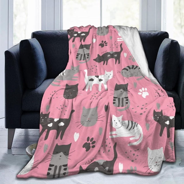 Cute Cats Pattern Blanket Soft And Comfortable Multifunctional Home Furnishings Suitable For Sofas Beds And Travel As A Gift