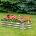 thumbnail image 2 of Sunnydaze Galvanized Rectangle Raised Garden Bed - 4' x 2' x 1' - Silver, 2 of 8