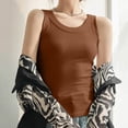 thumbnail image 4 of Dealovy Going out Tops for Women Ribbed Knit Tank Tops Round Neck Sleeveless Slim Solid Color Undershirts, 4 of 7