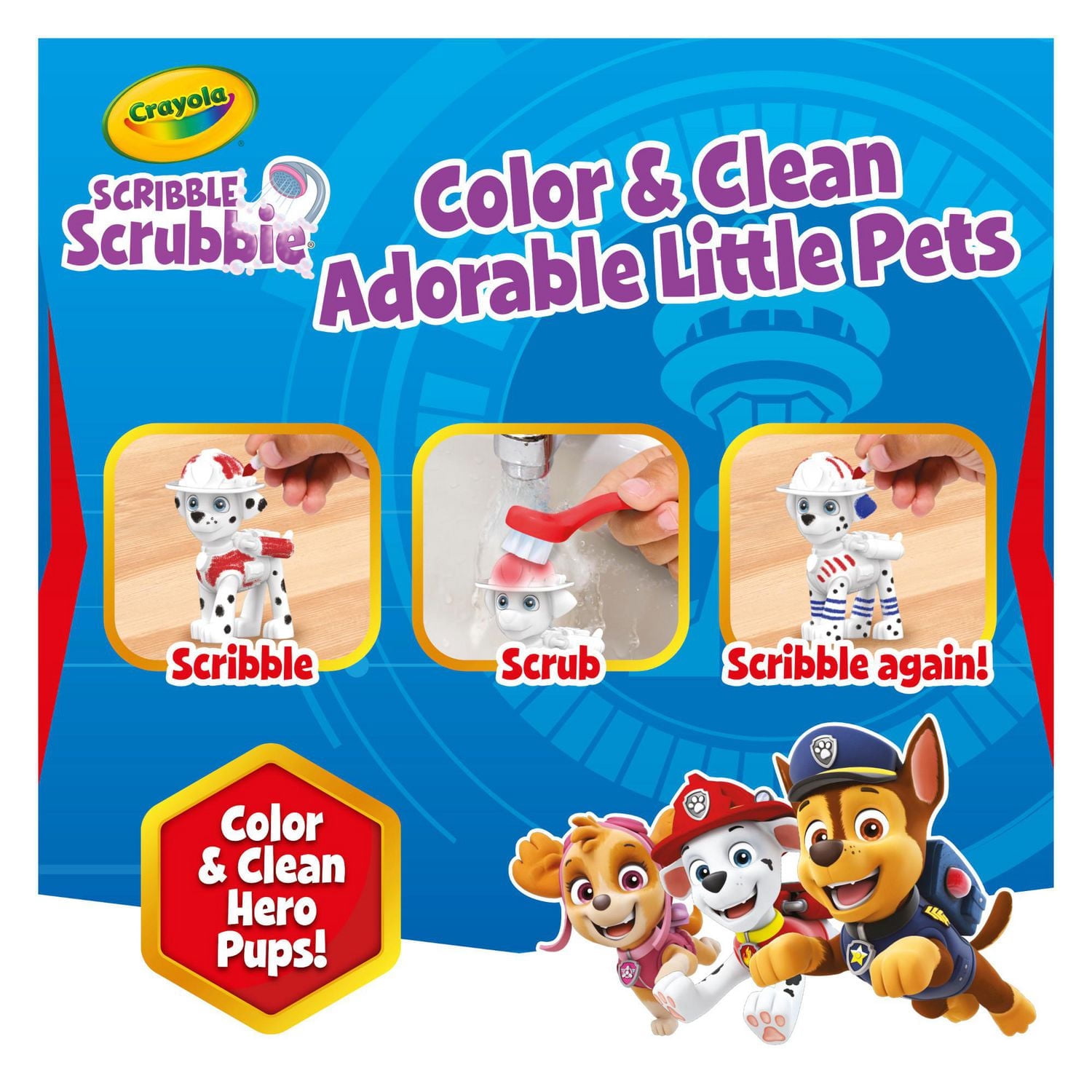 Animaux Scribble Scrubbie Pat’Patrouille de Crayola, 3 pièces