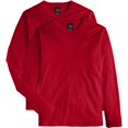 thumbnail image 2 of Hanes T-Shirt en Coton à Manches Longues pour Hommes Perfect-T Lot de 2, m, Rouge Profond, 2 of 4