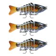 thumbnail image 4 of Lot de 3 Leurres de Pêche Eau Salée Appâts Réutilisables avec Perles Attraction Extérieure Swimbaits Artificiels Crankbait 10cm Type 5, 4 of 8