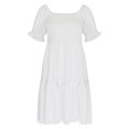 thumbnail image 4 of TIMIFIS Robe Mini Élégante d'Été pour Femme à Épaules Dénudées, Vintage, à Fleurs, Manches Courtes, Coupe Ample - Été, 4 of 7
