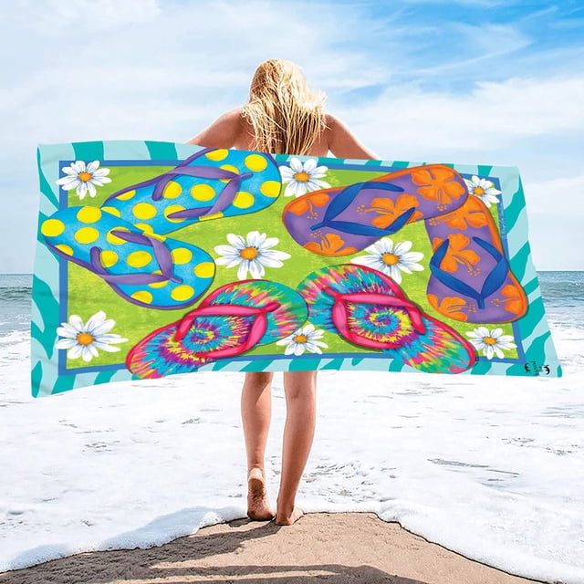 Dvkptbk Home Essentials Summer Beach Slippers Beach Towel Microfiber Double-Sided Velvet Beach Towel Swimming Towel Versatile Beach Towel Apartment Essentials