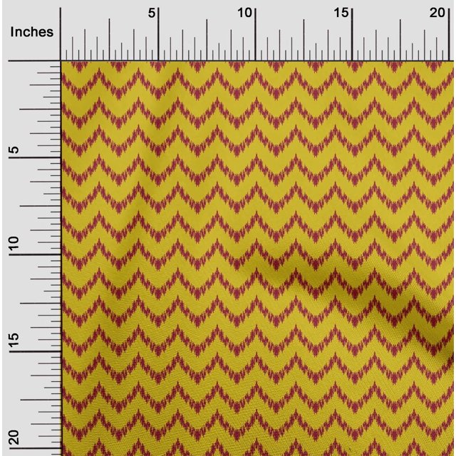 oneOone Georgette Viscose Fabric Chevron Ikat Printed Fabric 1 Yard 42 Inch Wide