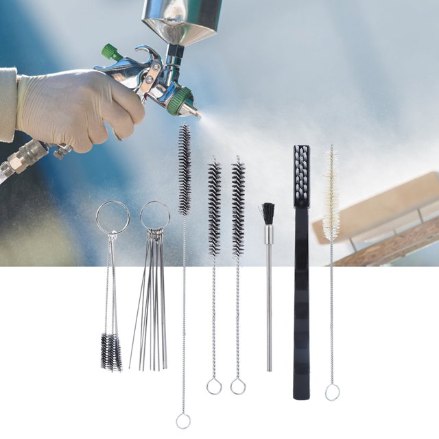 Kit de Nettoyage Durable 19pcs, Accessoire de Quincaillerie, Outils de Pulvérisation pour Aérographe