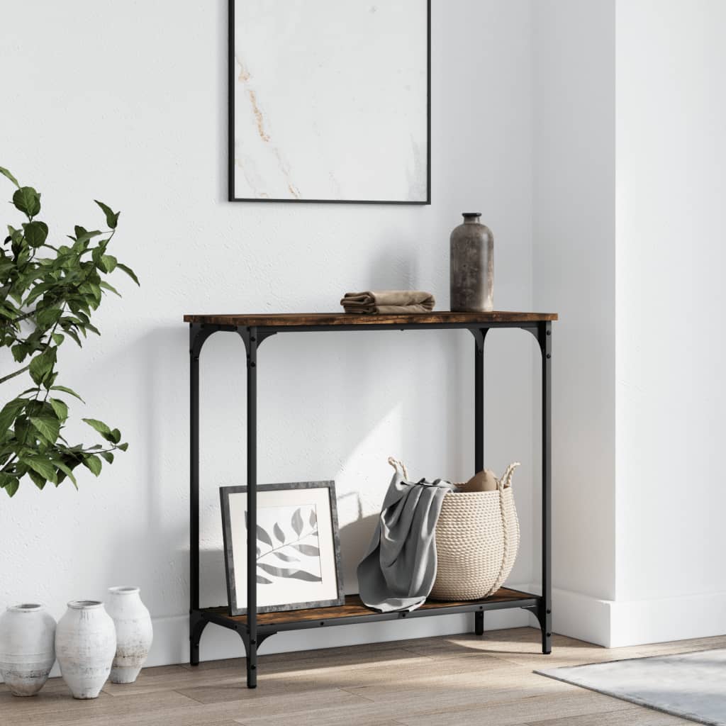 vidaXL Console Table Smoked Oak 75x30.5x75 cm Engineered Wood