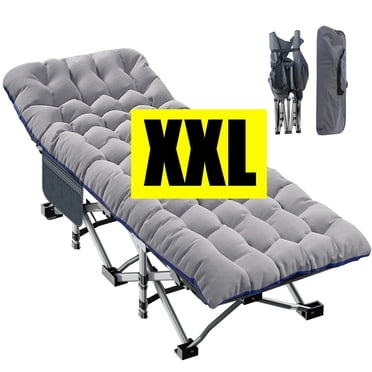 Slsy Oversized XXL Folding Camping Cot for Adults, XL 900lb Folding Cot with 3.3 Inch 2 Sided Mattress & Carry Bag, Portable Sleeping Cot, Folding Bed Guest Bed