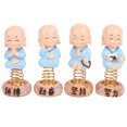 thumbnail image 1 of Coofit 4PCS Car Ornament Resin Cute Little Monk Figurine Desktop Decoration, 1 of 10