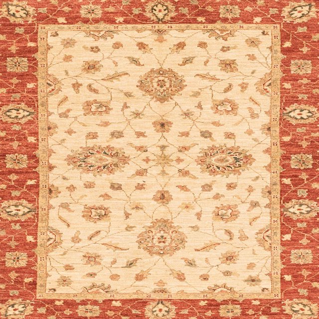 Ahgly Company Indoor Square Abstract Mustard Yellow Oriental Area Rugs, 3' Square