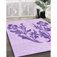 thumbnail image 3 of Ahgly Tapis Rond Lavable en Machine Intérieur Transitionnel Violet, 3 Pieds Rond, 3 of 7