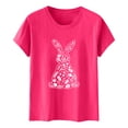 thumbnail image 4 of Tauxra Hauts d'Été à Manches Courtes pour Femmes, T-Shirts à Col Rond pour Femmes, Blouse T-Shirt Décontractée à Imprimé de Pâques, 4 of 5