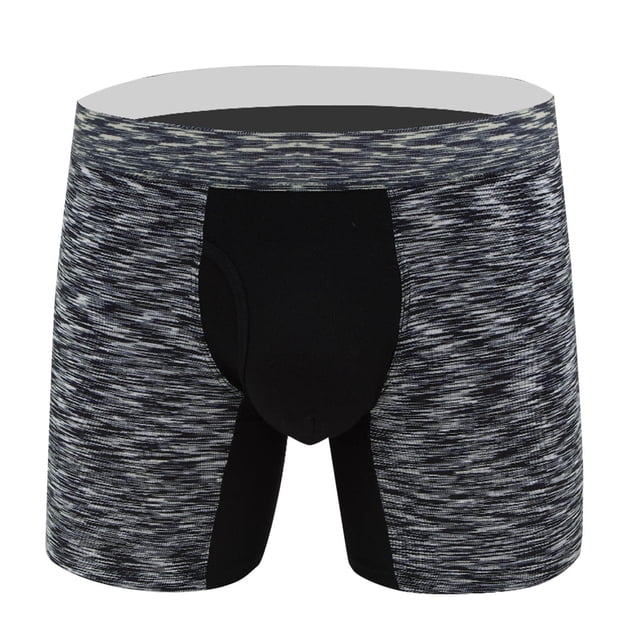 zbxnLI Men's Boxer Briefs Stretch Long Leg Compression Underwear Breathable Comfort Soft Underpants with Fly