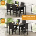 thumbnail image 4 of AWQM Dining Table Set for 4, Black Marble Dining Table with 4 Velvet Upholstered Chairs, Space Saving Dining Table for Apartments, Small Spaces, Small Kitchens, and Breakfast Corner, 4 of 8