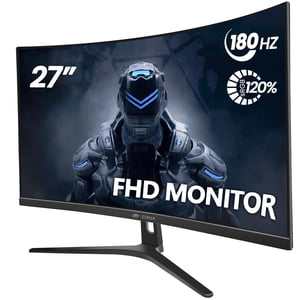 CRUA 27" Moniteur de jeu Courbé, FHD 1920x1080P,180Hz Moniteur d'ordinateur 1800R VA Écran, 120% sRGB, AMD FreeSync, HDMI & DP, Mont mural Installer- Noir