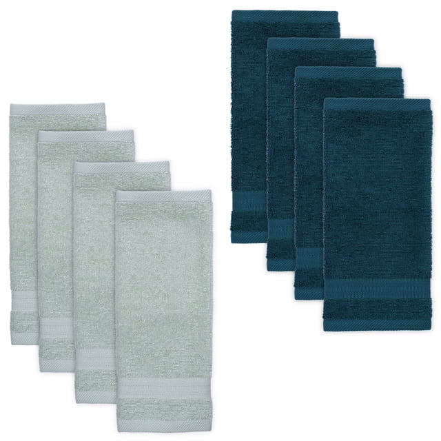 Mainstays 8-Pack Washcloth Set, Mint Teal
